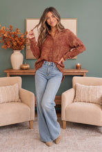 Load image into Gallery viewer, Rust & Gold Washed Button Down Gauze Shirt
