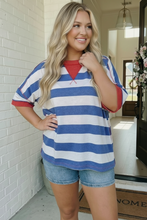 Load image into Gallery viewer, Stripe Patriotic Multi Media Mix Top