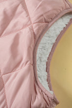 Load image into Gallery viewer, Pink Fleece Lined Quilted Vest Coats