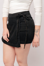 Load image into Gallery viewer, Bentli High Rise Side Tie Denim Skort in Black- JUDY BLUE