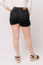 Load image into Gallery viewer, Bentli High Rise Side Tie Denim Skort in Black- JUDY BLUE