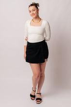 Load image into Gallery viewer, Bentli High Rise Side Tie Denim Skort in Black- JUDY BLUE