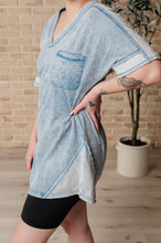 Load image into Gallery viewer, Earthy Chic Mineral Wash Mini Dress in Denim- VERY J