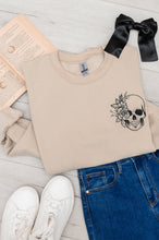 Load image into Gallery viewer, PREORDER: Embroidered Floral Skull Sweatshirt