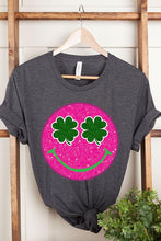 Load image into Gallery viewer, Smile St Patricks Day Glitter Graphic T Shirts