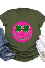 Load image into Gallery viewer, Smile St Patricks Day Glitter Graphic T Shirts