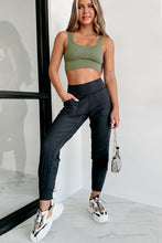 Load image into Gallery viewer, DEAR LOVE- Black Exposed Seam High Waist Pocketed Joggers