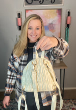 Load image into Gallery viewer, SP24- Take It with You Quilted Mini Backpack in Cream
