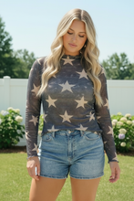 Load image into Gallery viewer, Star Gazer Long Sleeve Mesh Top