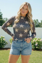 Load image into Gallery viewer, Star Gazer Long Sleeve Mesh Top