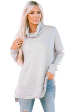 Load image into Gallery viewer, LILLY- Gray Cowl Neck Shift Tunic Top