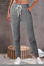 Load image into Gallery viewer, LILLY- Gray Drawstring Waist Pocketed Joggers