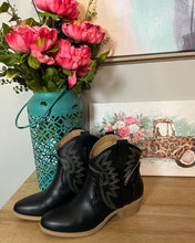 Load image into Gallery viewer, Two Step Western Bootie in Black (Sizes 5.5 - 11)