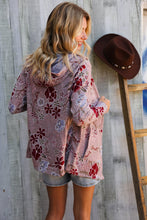 Load image into Gallery viewer, Find Love Bronze Long Sleeve Floral Print Open Cardigan Hoodie