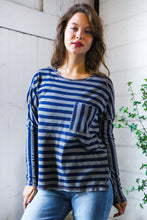 Load image into Gallery viewer, Navy Days Long Sleeve Top