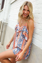 Load image into Gallery viewer, Sunny Days Coral Ruffle V Neck Floral Print Sleeveless Top
