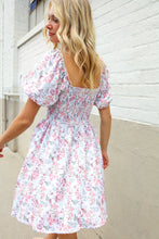 Load image into Gallery viewer, Lock Eyes Cream Floral Print Sweetheart Neck Fit & Flare Dress