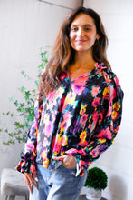 Load image into Gallery viewer, Bold and Blooming Bubble Sleeve Woven Blouse