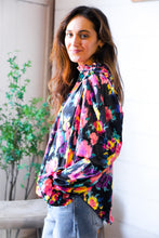 Load image into Gallery viewer, Bold and Blooming Bubble Sleeve Woven Blouse