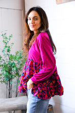 Load image into Gallery viewer, Fuchsia Fizz Drop Shoulder Babydoll Blouse