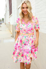 Load image into Gallery viewer, Beautiful You Rose Floral Print Ric Rack Trim Babydoll Dress