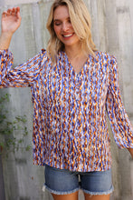 Load image into Gallery viewer, On A Wild Streak V Neck Fabric Button Detail Blouse