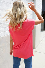 Load image into Gallery viewer, Summer Vibes Coral Relaxed Fit Jacquard Knitted Top