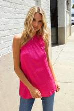 Load image into Gallery viewer, Diva Dreams Fuchsia Leopard Print One Shoulder Satin Top