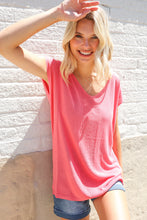 Load image into Gallery viewer, Summer Vibes Coral Relaxed Fit Jacquard Knitted Top