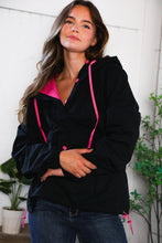 Load image into Gallery viewer, Glow Up Pink and Black Hooded Jacket