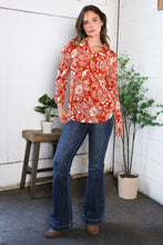 Load image into Gallery viewer, Vintage Botanical Rust Top