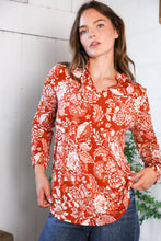 Load image into Gallery viewer, Vintage Botanical Rust Top