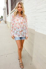 Load image into Gallery viewer, The Feminine Touch Chiffon Button-Down Floral Ruffle Sleeve Blouse