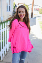 Load image into Gallery viewer, Be Bold Hot Pink Glitter Stud Scarf Hem Top