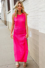 Load image into Gallery viewer, The Perfect Find Hot Pink Pointelle Sleeveless Side Slit Midi Coverup