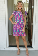 Load image into Gallery viewer, Pretty in Purple Pleated Mini Dress