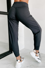 Load image into Gallery viewer, DEAR LOVE- Black Exposed Seam High Waist Pocketed Joggers