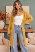 Load image into Gallery viewer, Falling For You Yellow Boucle Longline Cardigan