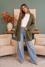 Load image into Gallery viewer, Cozy Days Open Knit Cardigan in Olive