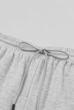 Load image into Gallery viewer, Gray Solid Half Zipped Drawstring High Waist Lounge Set