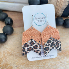 Load image into Gallery viewer, THE AMELIA'S- Double Chevron: Peach Braided & Cheetah - JEWELRY BY JEN