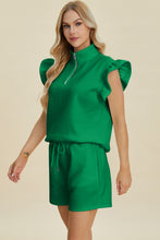Load image into Gallery viewer, Full Size Texture Flounce Sleeve Top and Shorts Set- Double Take