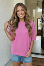 Load image into Gallery viewer, Pretty in Pink Oversized Knit Sweater