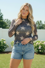 Load image into Gallery viewer, Star Gazer Long Sleeve Mesh Top