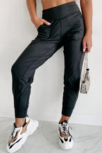 Load image into Gallery viewer, DEAR LOVE- Black Exposed Seam High Waist Pocketed Joggers