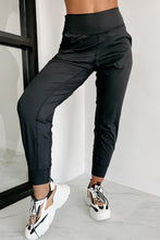 Load image into Gallery viewer, DEAR LOVE- Black Exposed Seam High Waist Pocketed Joggers