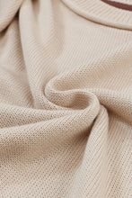 Load image into Gallery viewer, Coffee Colorblock Bishop Sleeve Ribbed Trim Sweater
