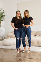 Load image into Gallery viewer, RFM Crop Dylan Full Size Tummy Control Distressed High Waist Raw Hem Jeans