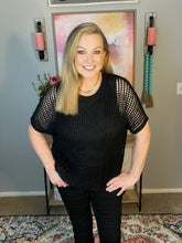 Load image into Gallery viewer, Coastal Dreams Fishnet Top in Black (Reg & Curvy)