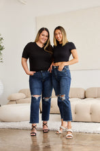 Load image into Gallery viewer, RFM Crop Dylan Full Size Tummy Control Distressed High Waist Raw Hem Jeans